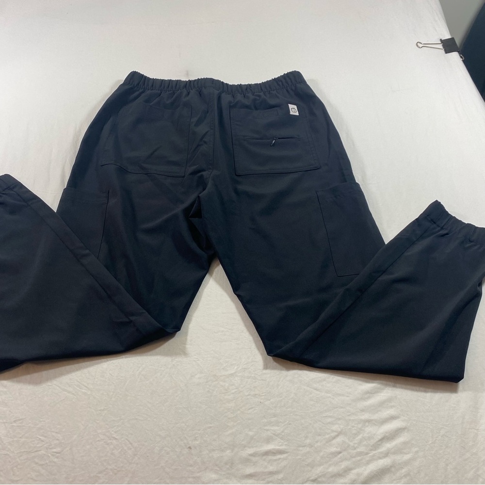 WonderWink Black Cargo Pants Scrubs  Elastic Waistband & hem Men Medium Nurse